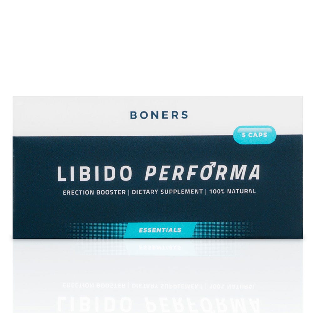 Boners Libido Performa Erection Booster mot vit bakgrund.