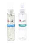 LUSTLY Glidmedel 100ml & Toy Cleaner 100ml ståendes mot vit bakgrund.