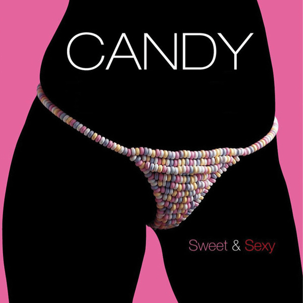 Candy G-string Godistrosa produktförpackning mot vit bakgrund.