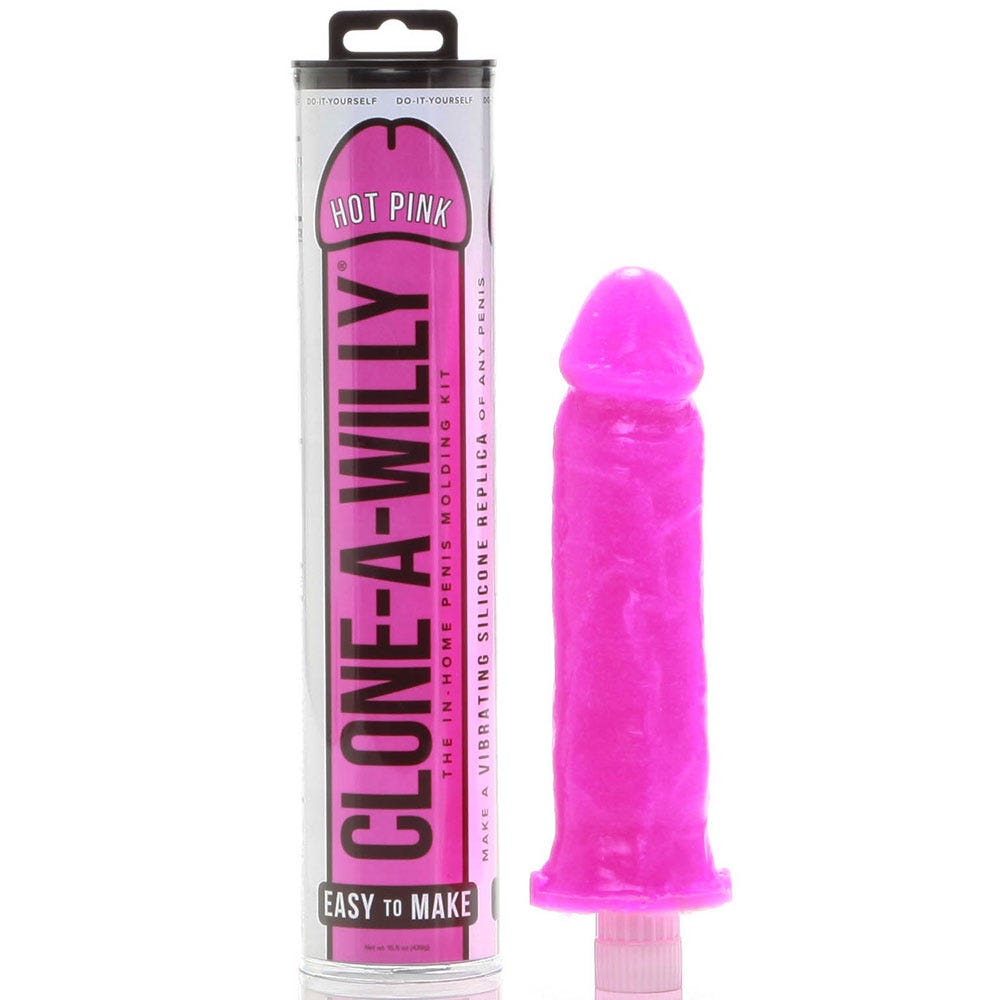 Clone-A-Willy Kit Hot Pink mot vit bakgrund.