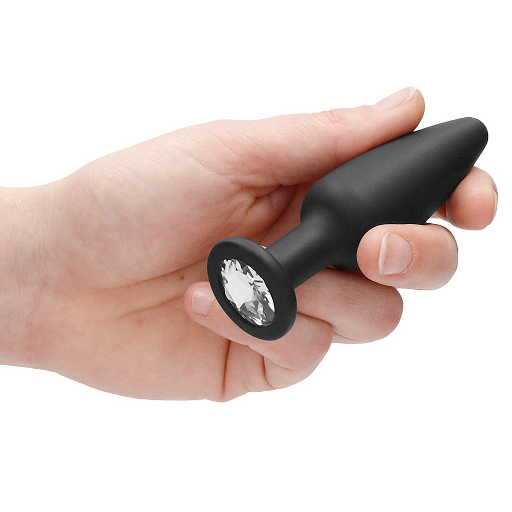 Cone Shaped Diamond Butt Plug Black - Lustly