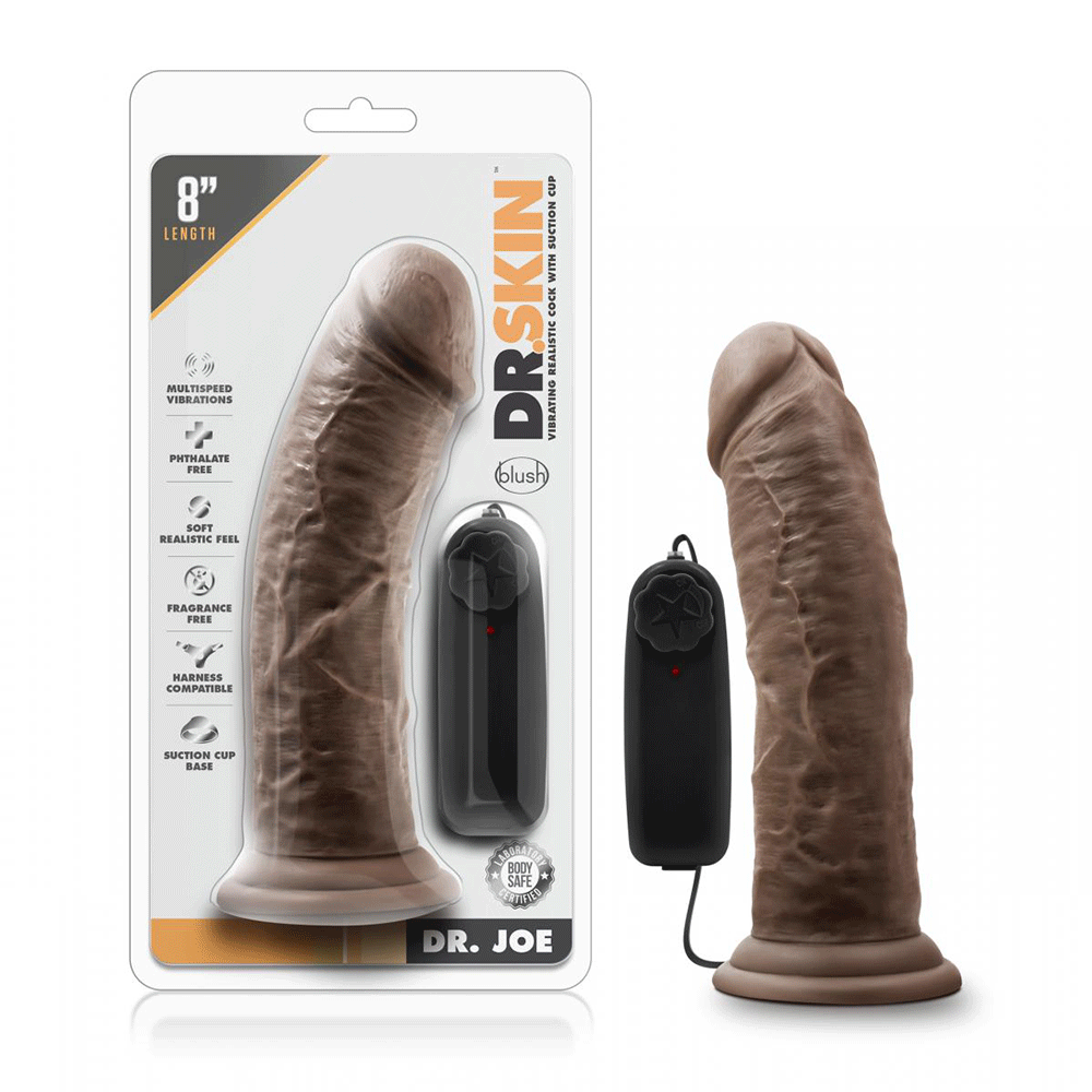Dr. Joe Realistic Vibrator 20cm Chocolate - Lustly