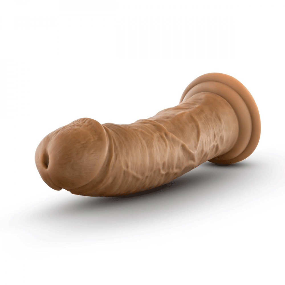 Dr. Skin Realistisk Dildo Mocha 20cm liggandes, framsida.