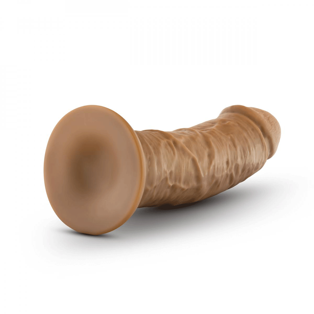 Dr. Skin Realistisk Dildo Mocha 20cm liggandes, undersida.