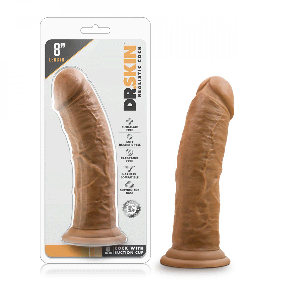 Dr. Skin Realistisk Dildo Mocha 20cm produktförpackning.