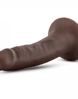 Dr. Skin Dildo With Suction Cup 14cm Chocolate liggandes mot vit bakgrund.