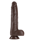 Dr. Skin Realistic Thrusting Dildo Chocolate 20cm mot vit bakgrund.