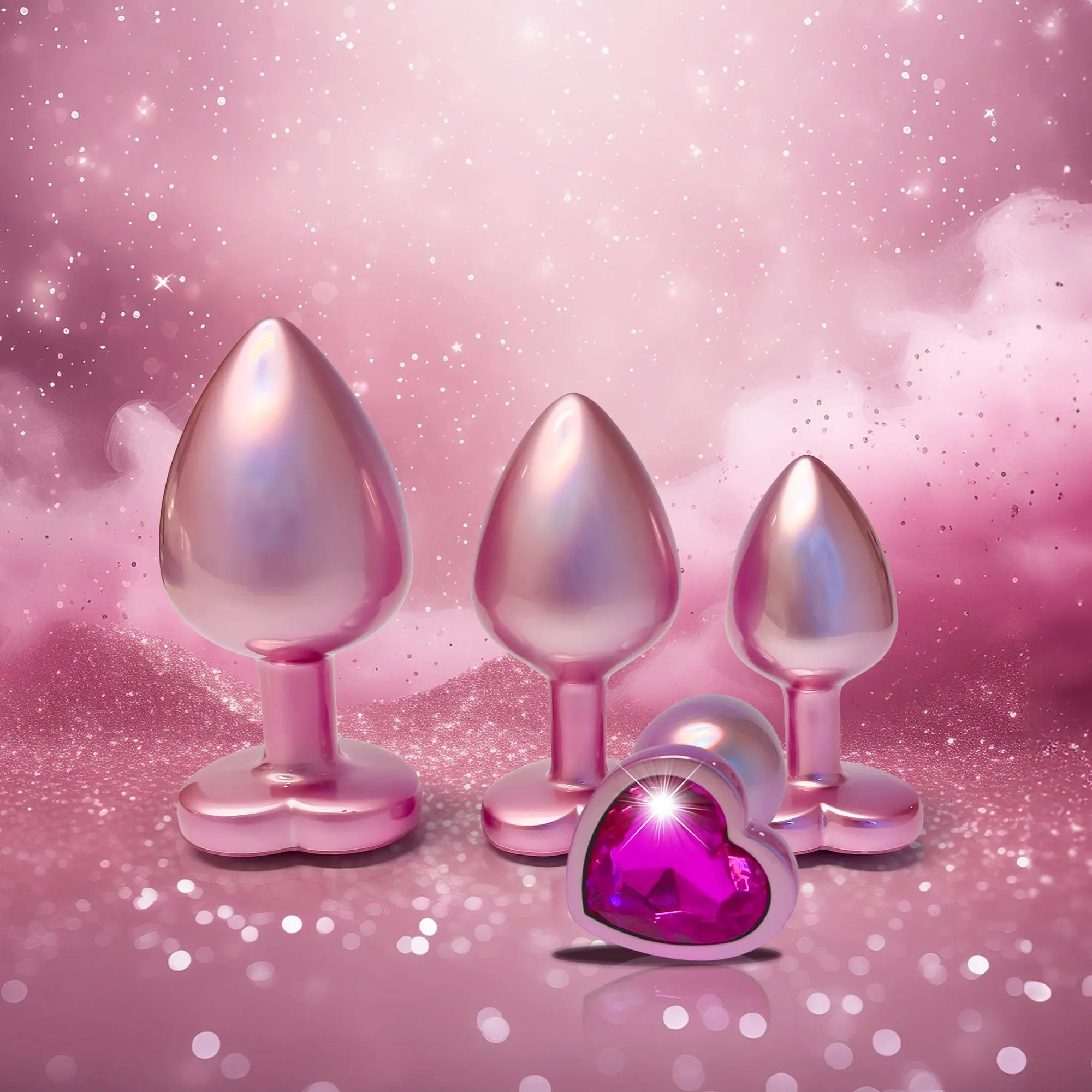DreamToys Gleaming Love Pearl Pink Buttplug Set - Lustly