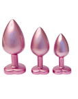 DreamToys Love Pearl Pink Plug Set mot vit bakgrund. Köp analpluggar på Lustly.se