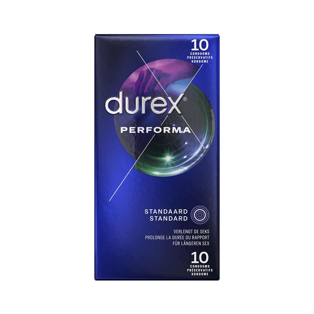 Köp Durex Performa Delay Kondomer 10-pack på Lustly.se snabb och diskret leverans