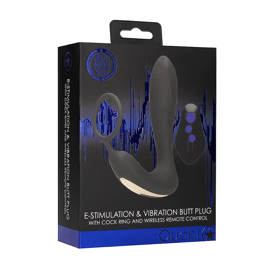 E - stim Vibrerande Buttplug &amp; Penisring - Lustly
