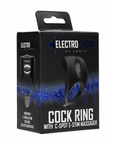 E-Stimulation Cockring & C-Spot Massager produktförpackning mot vit bakgrund.