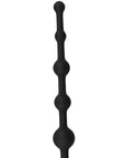 Easytoys Long Anal Beads Black närbild mot vit bakgrund.