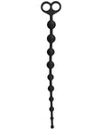 Easytoys Long Anal Beads Black ståendes mot vit bakgrund.