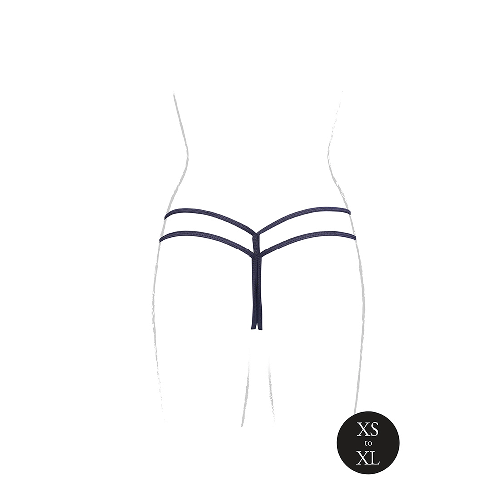 Ella Elastic Mesh Thong with Sliders One Size - Lustly