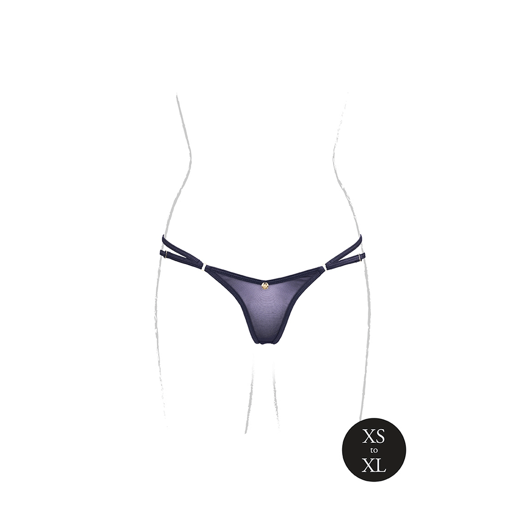 Ella Elastic Mesh Thong with Sliders One Size - Lustly