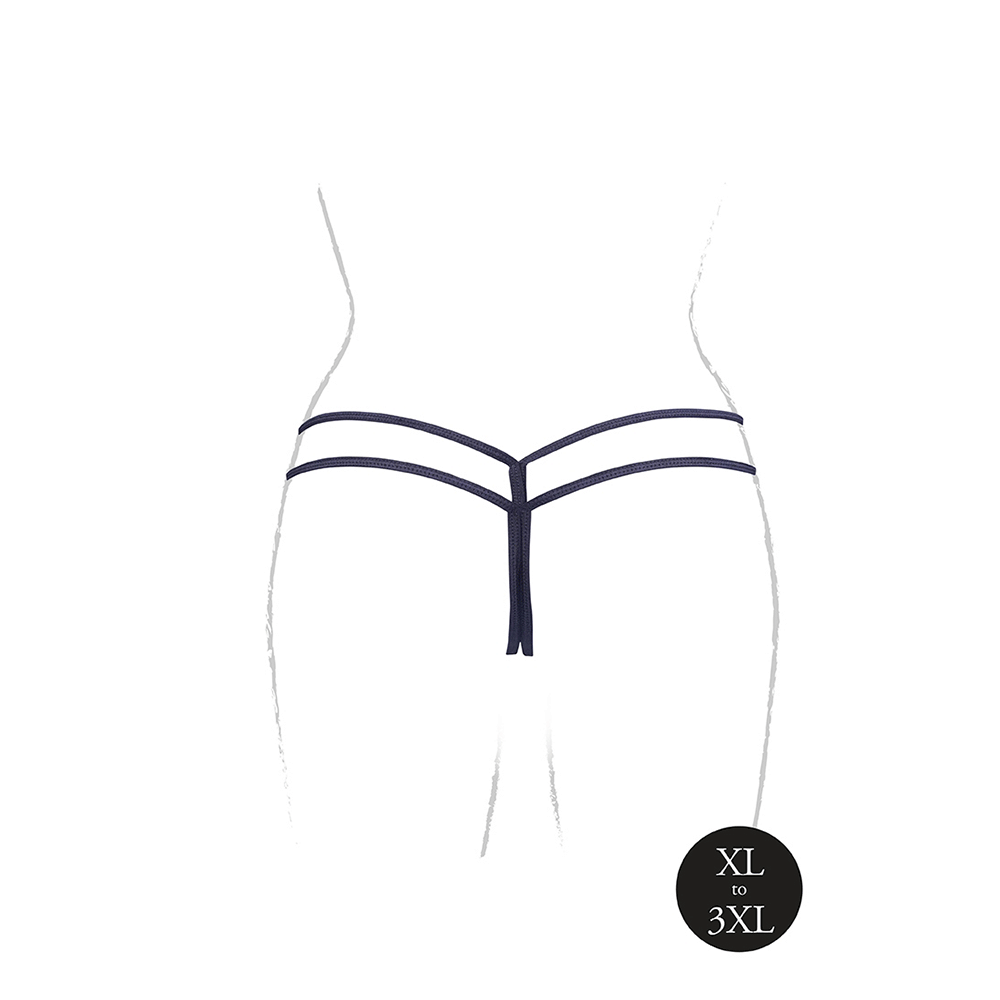 Ella Elastic Mesh Thong with Sliders Queen Size - Lustly