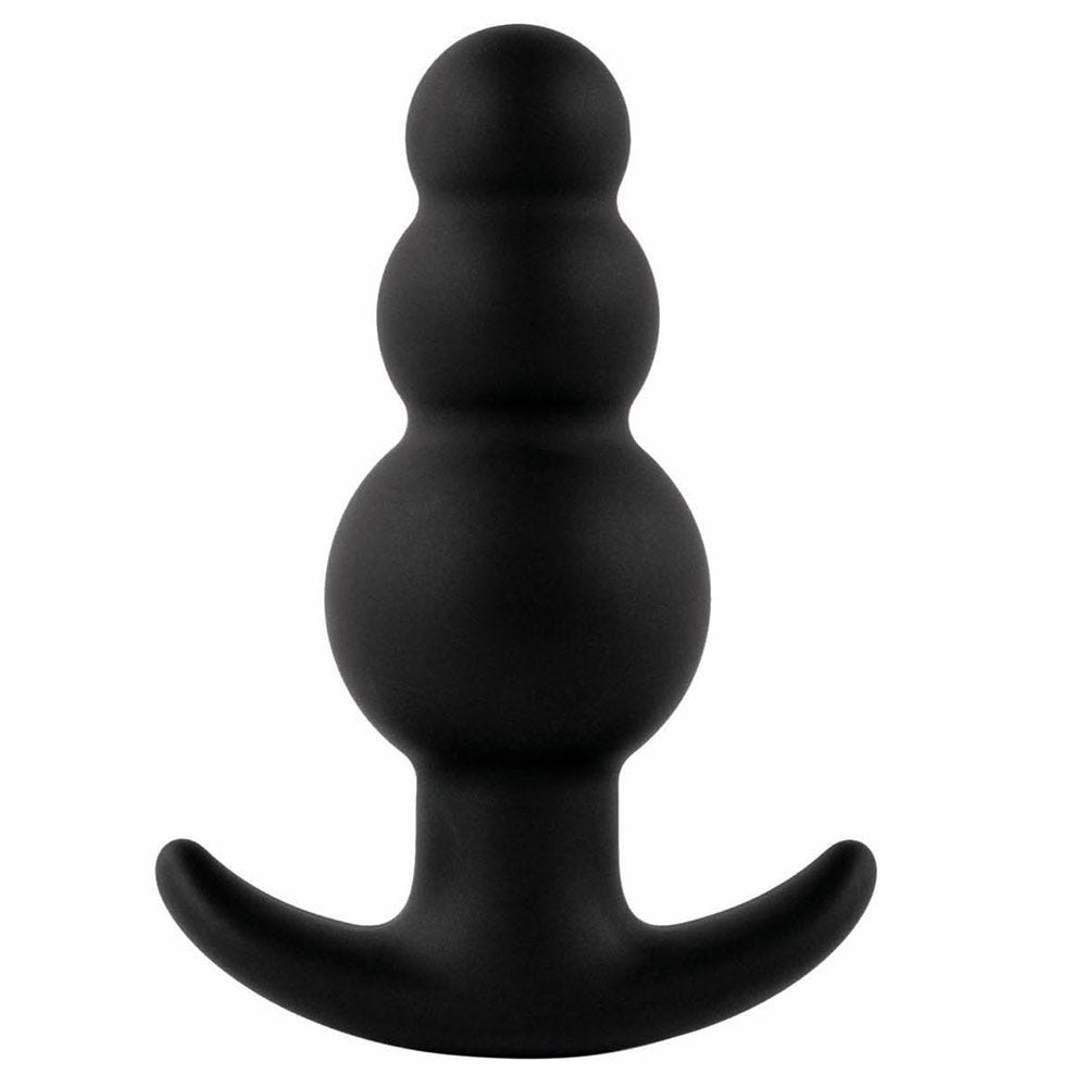 FeelzToys Plugz Butt Plug Black Nr. 1 mot vit bakgrund.