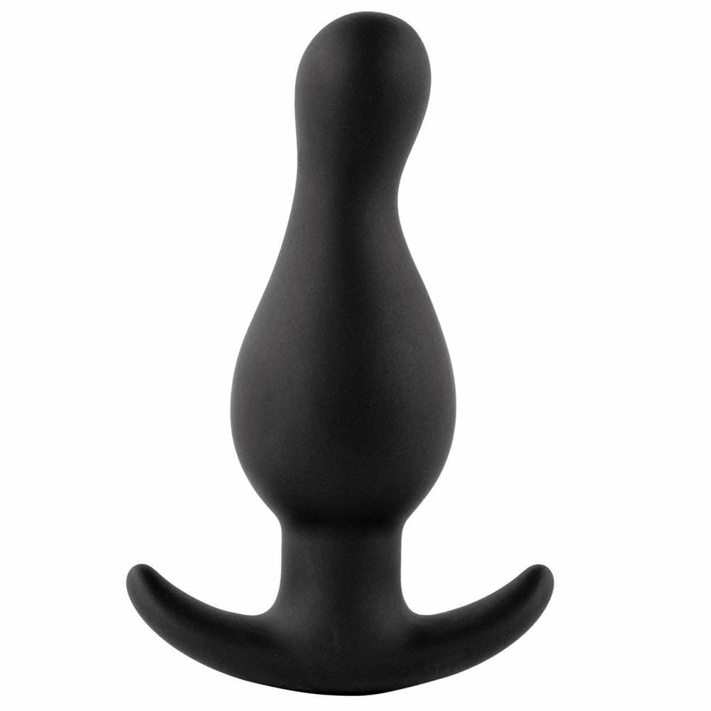 FeelzToys Plugz Butt Plug Black Nr. 2 mot vit bakgrund.