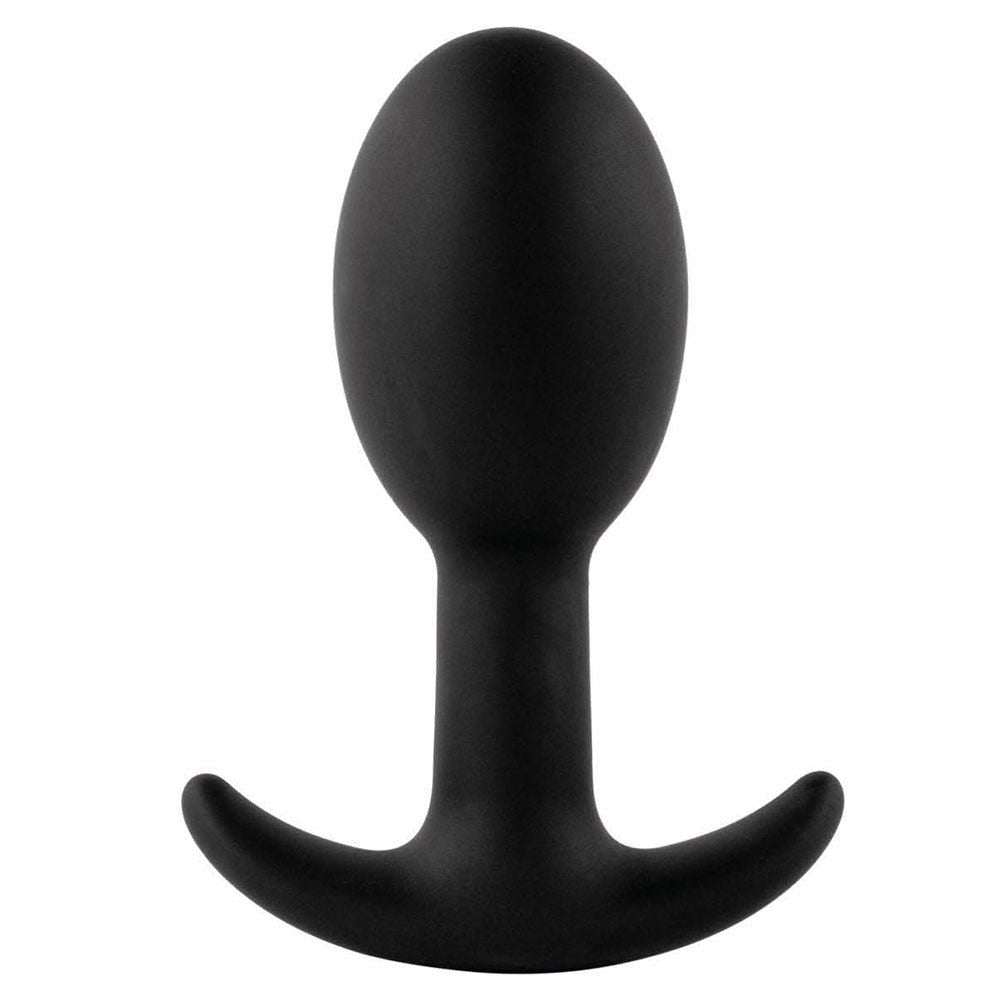 FeelzToys Plugz Butt Plug Black Nr. 3 mot vit bakgrund.