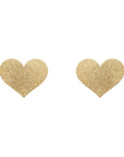 Flash Heart Pasties Gold mot vit bakgrund.