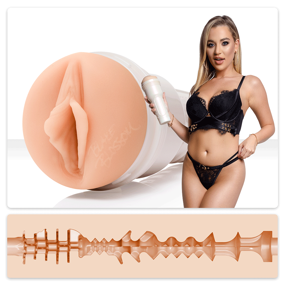 Fleshlight Blake Blossom Bombshell masturbator med realistisk vaginal öppning.