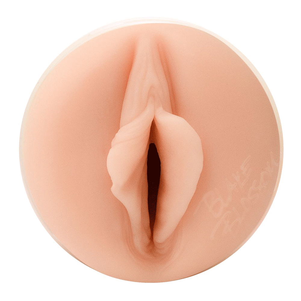 Närbild på Fleshlight Blake Blossom Bombshell masturbator vaginal öppning.