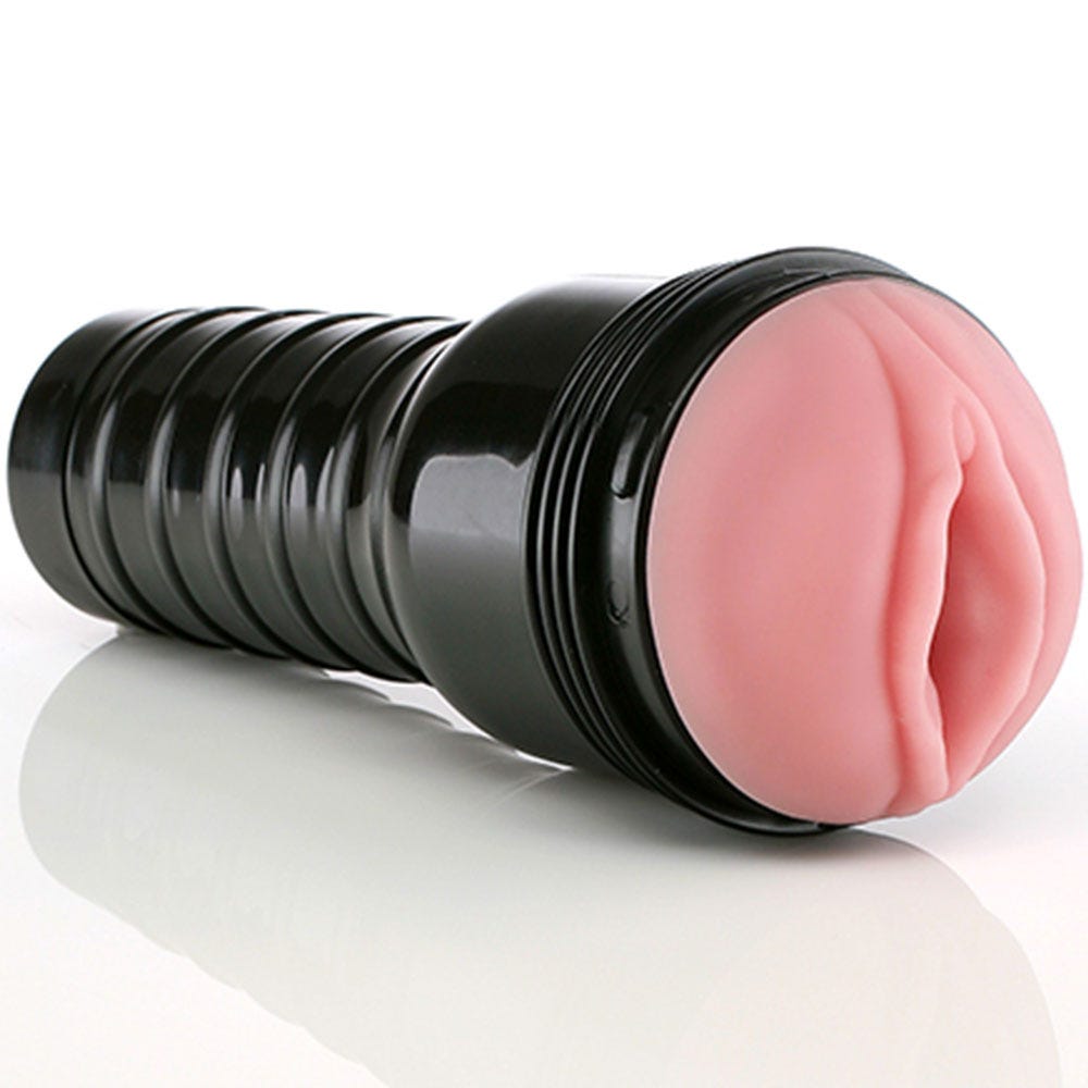 Svart handtag och rosa öppning av Fleshlight Pink Lady Mini-Lotus