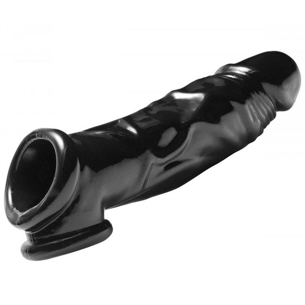 Fuck Tool Penis Sheath &amp; Ball Stretcher Black - Lustly