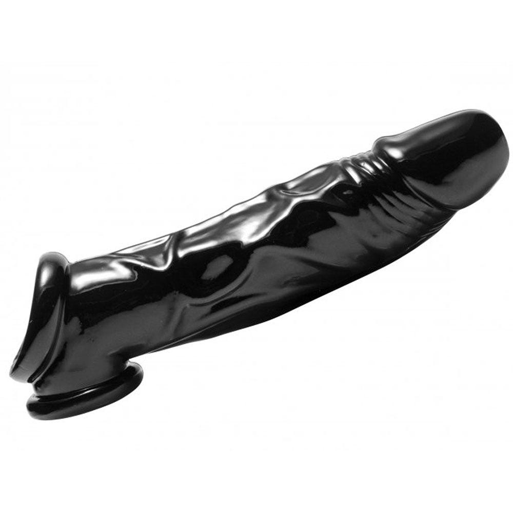 Fuck Tool Penis Sheath &amp; Ball Stretcher Black - Lustly