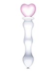 Sweetheart Glass Dildo ståendes mot vit bakgrund.