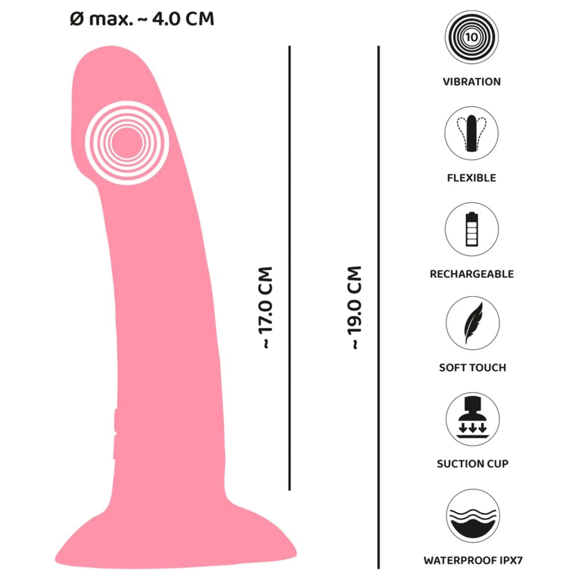 Heart Guy Vibrerande Dildo Rosa - Lustly
