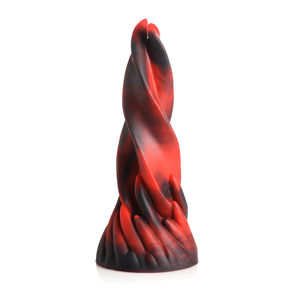 Hell Kiss Twisted Tongues Silicone Dildo ståendes mot vit bakgrund.