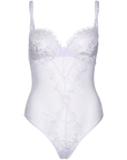 Lace and Sheer Mesh Teddy White framsida mot vit bakgrund.