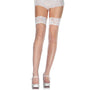 Lace Top Fence Net Thigh Highs Vit - Lustly