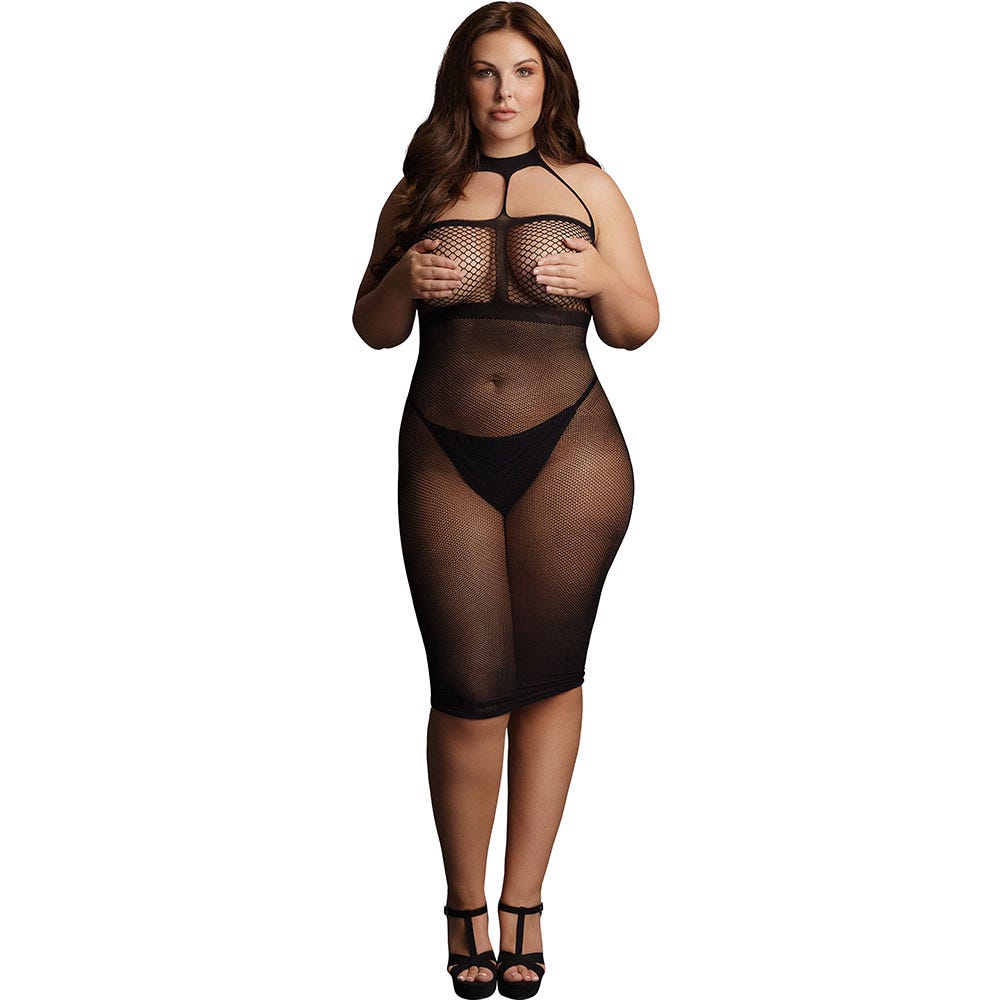 Le Désir High Neck Dress Black Queen Size - Lustly
