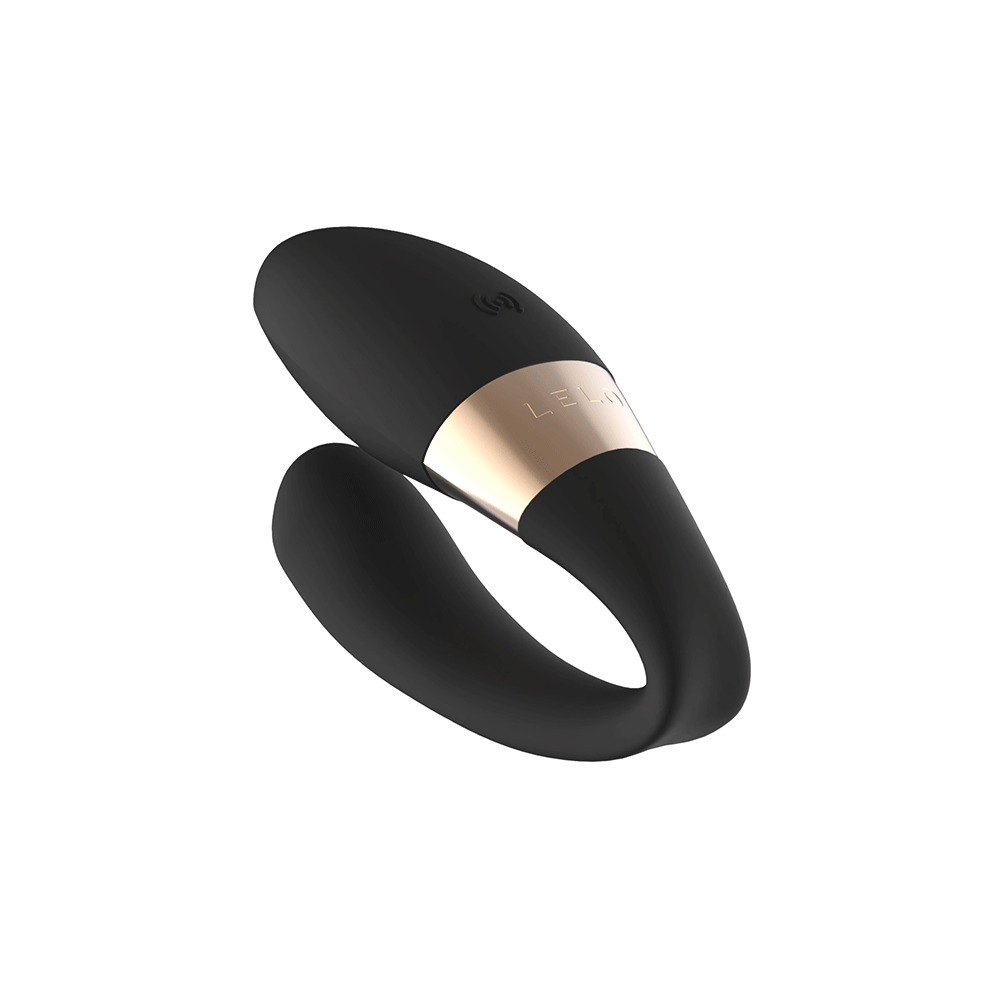 LELO Tiani Duo Black vibrator mot vit bakgrund.