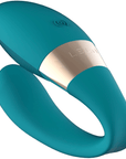 LELO Tiani Duo Ocean Blue Parvibrator sedd snett från sidan