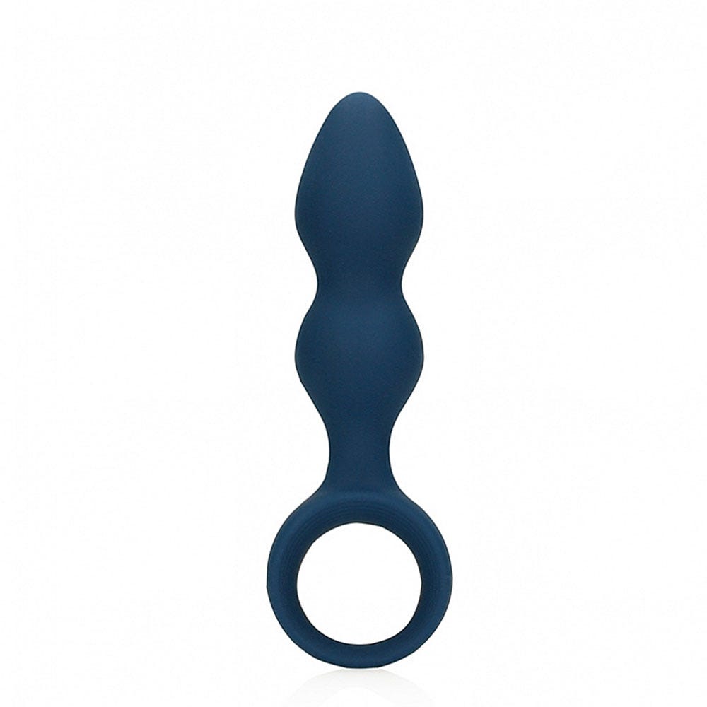 Loveline Teardrop Shaped Anal Plug Medium ståendes mot vit bakgrund.