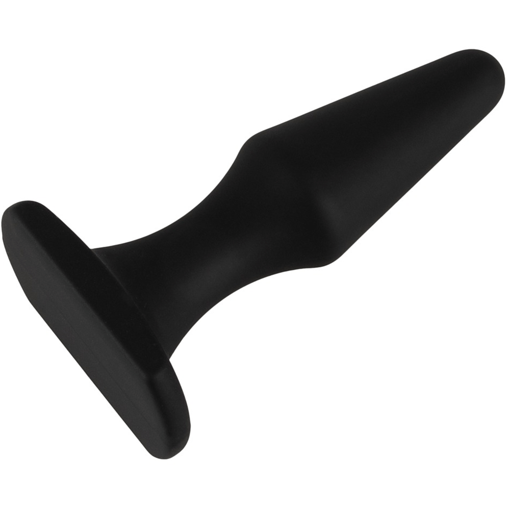 Magic Shiver Buttplug från sidan. Svart analplugg mot vit bakgrund.