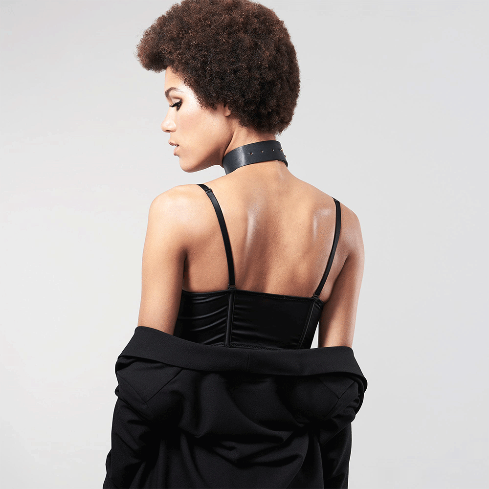 MAZE Wide Choker Black - Lustly
