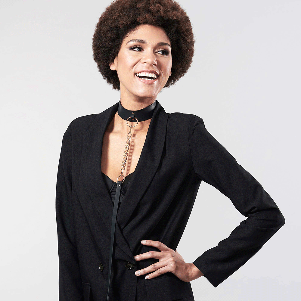 MAZE Wide Choker Black - Lustly