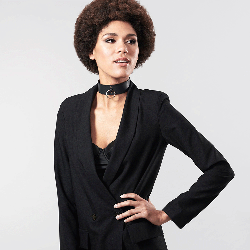 MAZE Wide Choker Black - Lustly