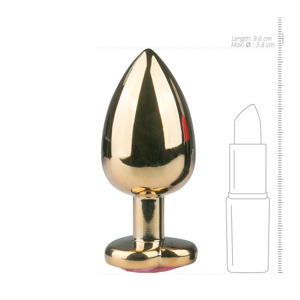Metal Butt Plug No. 8 Gold/Pink - Lustly
