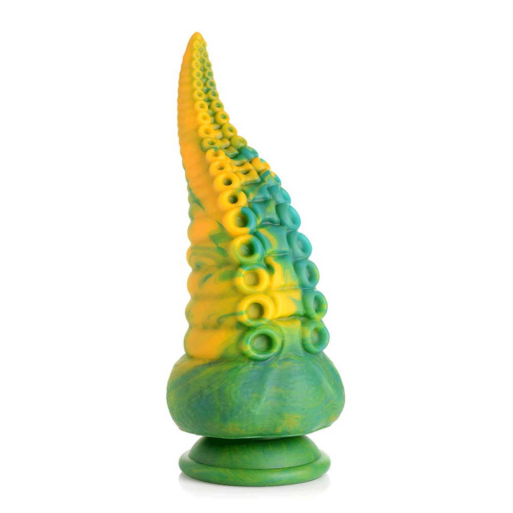 Monstropus Tentacled Monster Silicone Dildo ståendes mot vit bakgrund.