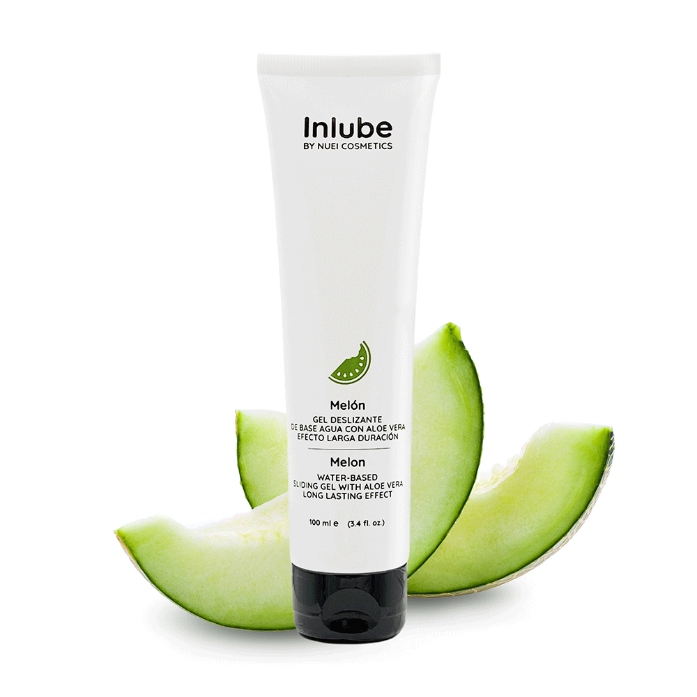 NUEI Vattenbaserat Glidmedel Melon 100ml – veganskt och cruelty-free glidmedel kompatibelt med alla sexleksaker.