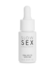 Oral Sex Oil CBD Slow Sex mot vit bakgrund.