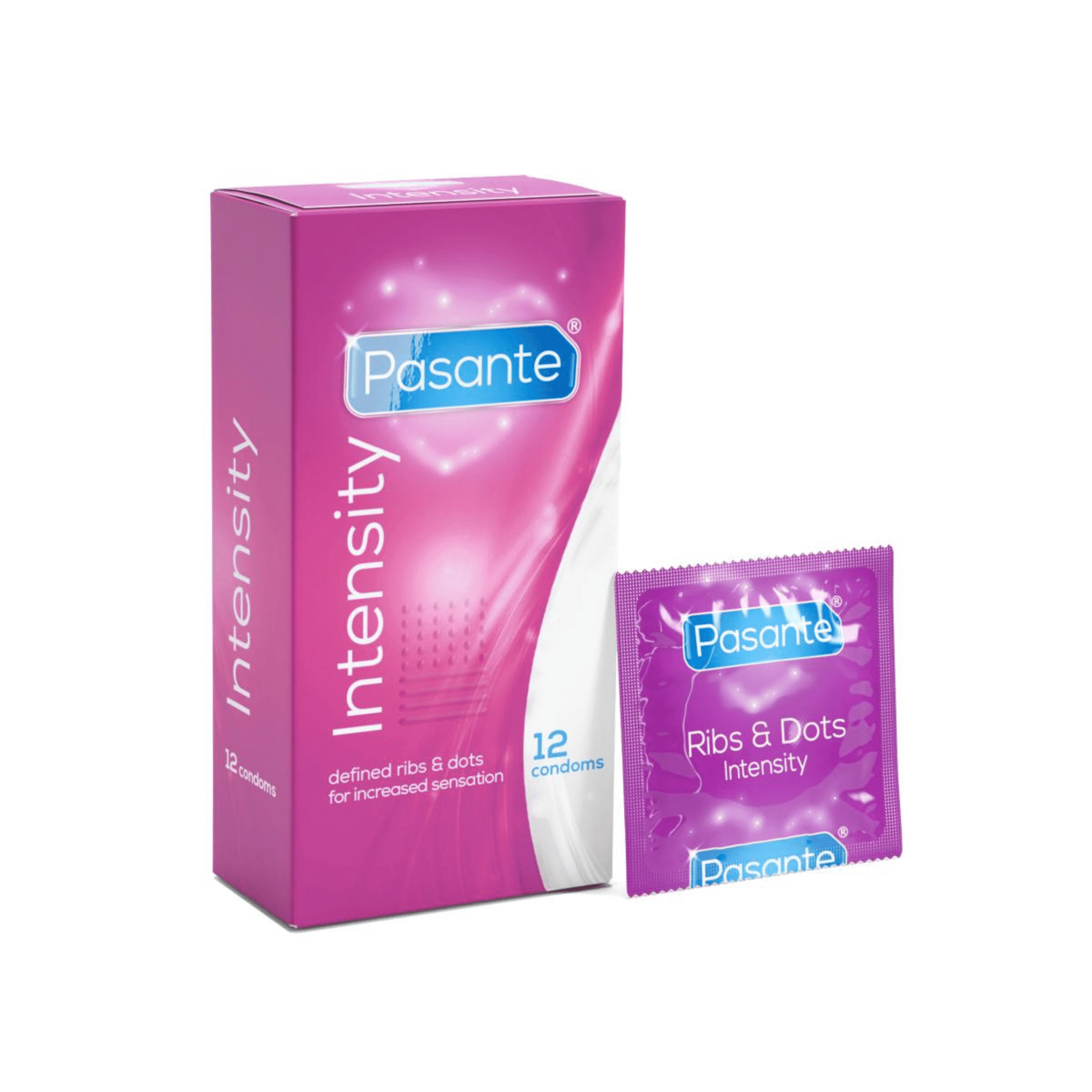 Pasante Ribs & Dots 12 - pack Stimulerande Kondomer - Lustly