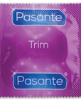 Pasante Trim 12-pack Kondomer kondom mot vit bakgrund.