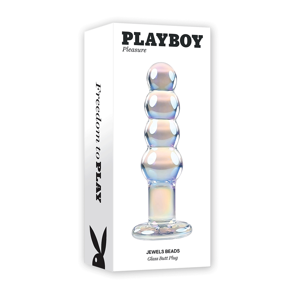 Playboy Jewels Beads Buttplug produktförpackning mot vit bakgrund.